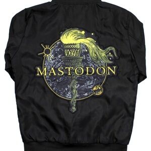 NEW Mastodon Medium Rarities Bomber Jacket Coat Fits Like XL Size 3XL XXXL Black